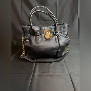 Michael Kors Black Leather Tote Bag